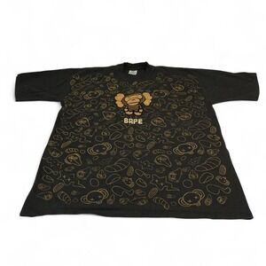 BAPE KAWS Companion All Over Print Tee TShirt Black Men's 3XL Super Heavy Cotton